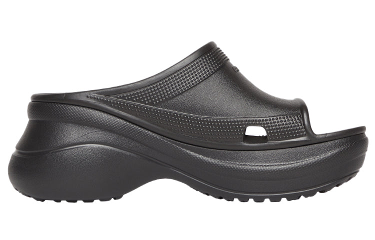 (WMNS) Balenciaga x Crocs Pool Slide Sandals 'Black' 677389W1S8E1000 #